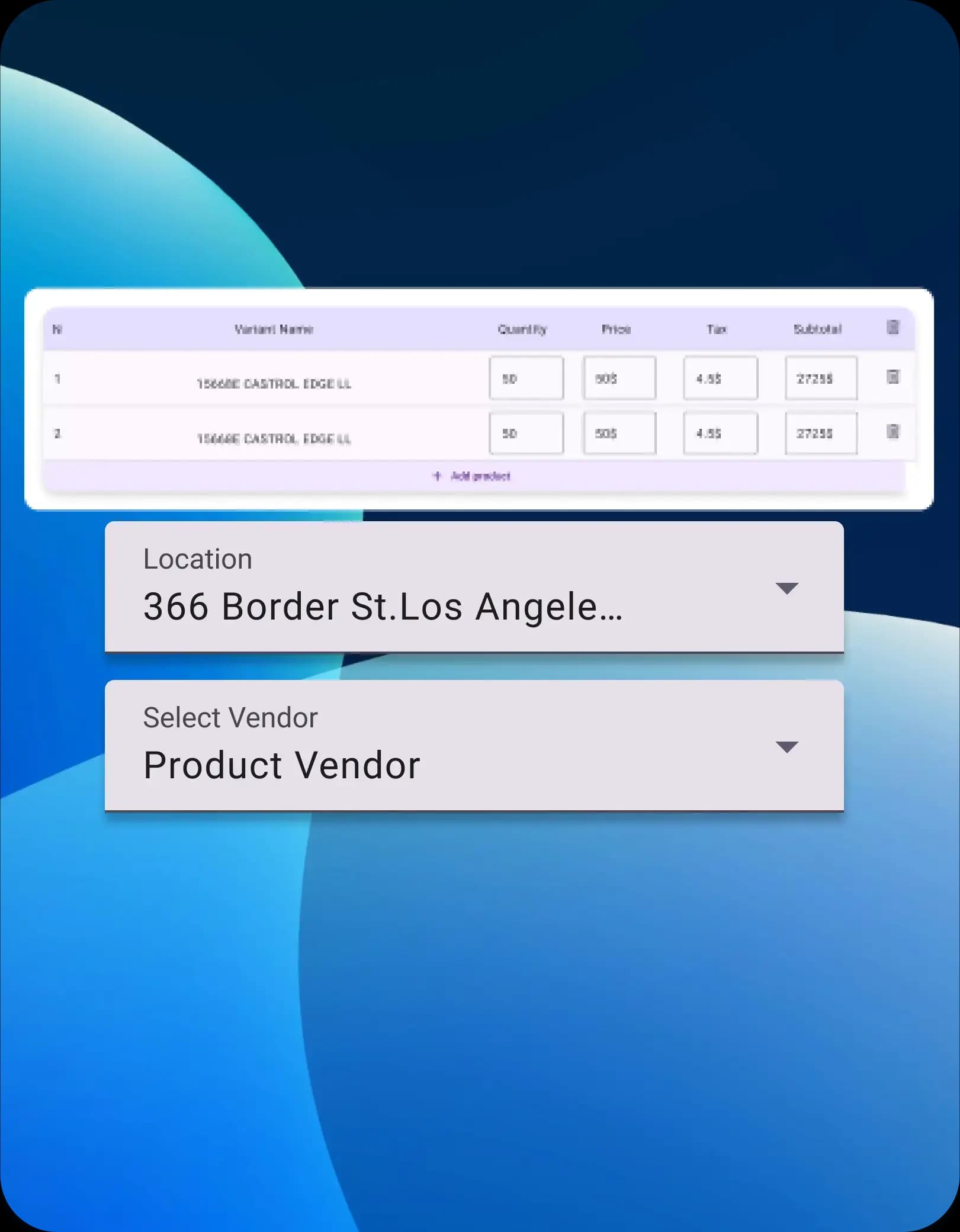 Inventory & Vendor Management